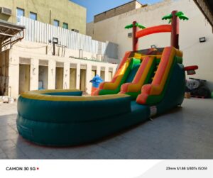 الزحليقة الخضراء مع مسبح مقاس 5*3*7.7 متر 54cvp