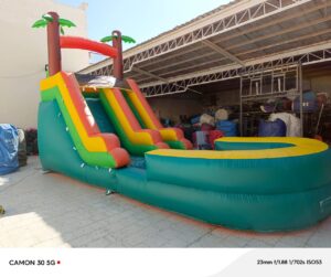 الزحليقة الخضراء مع مسبح مقاس 5*3*7.7 متر 54cvp
